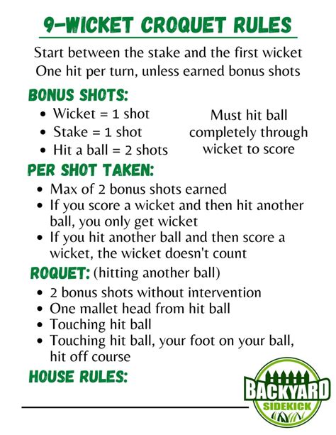 Croquet Game Instructions