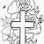 cross with roses stencils designs
