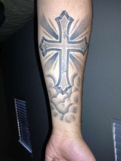 Informative Cross And Clouds Tattoo Design Ideas