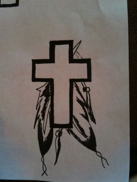 Incredible Cross And Feather Tattoo Design References