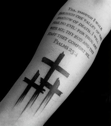 Famous Cross Background Tattoo Design Ideas