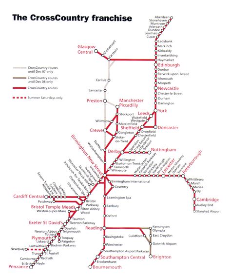 cross country railway route map