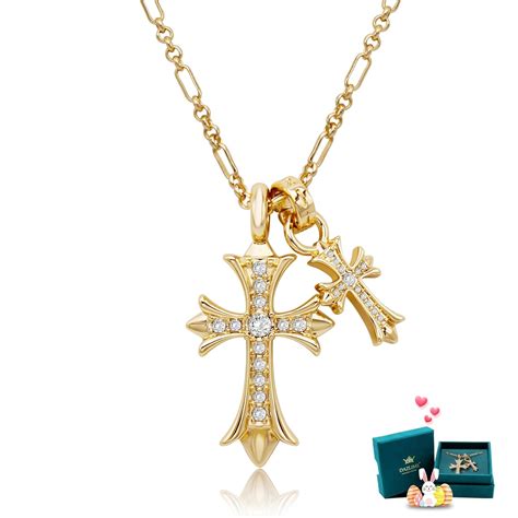 cross double necklace
