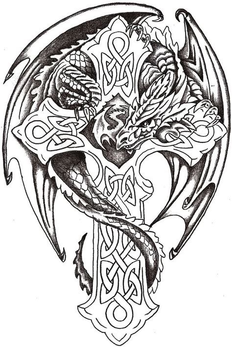 Innovative Cross Dragon Tattoo Designs References