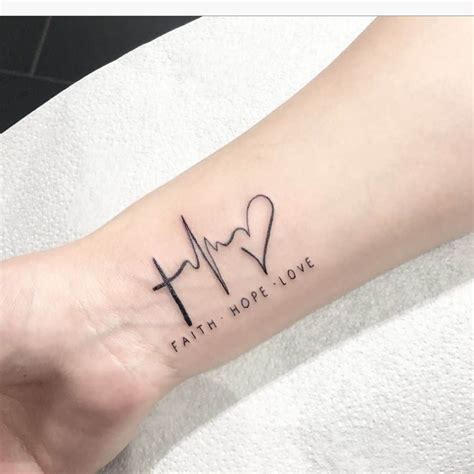 Cool Cross Heartbeat Heart Tattoo Design 2023