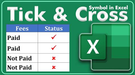 cross in excel symbol