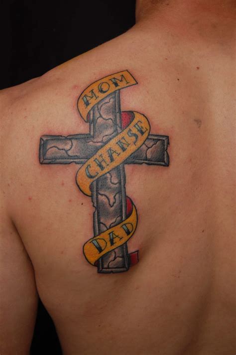 Awasome Cross Remembrance Tattoo Designs Ideas