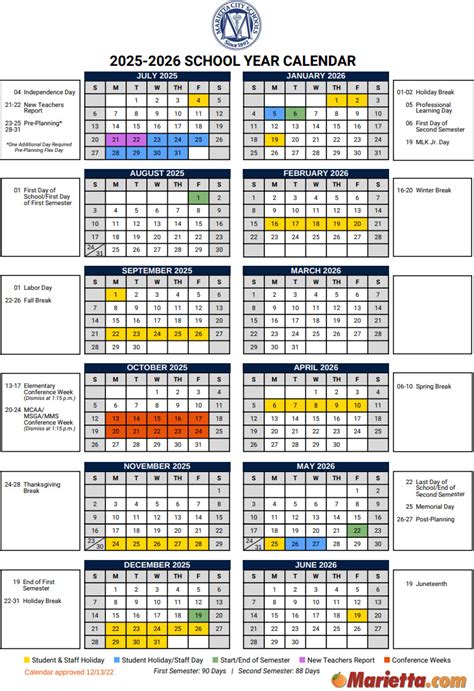 Cross Schools Calendar