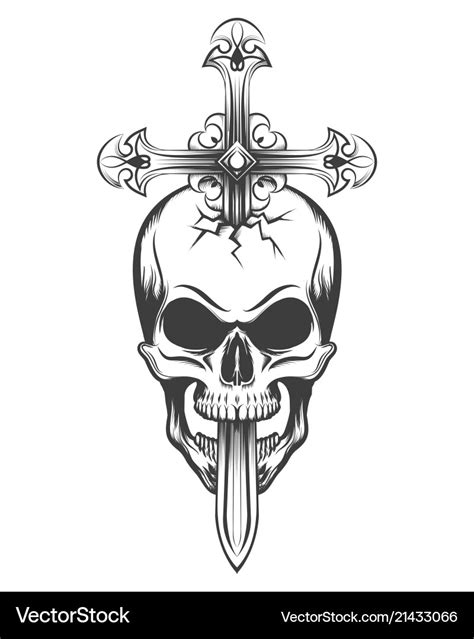 Cross Skull Tattoos Designs