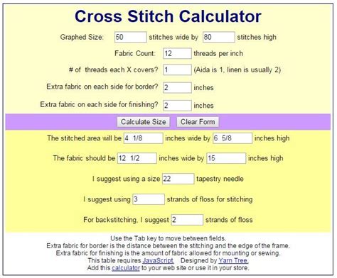 Cross Stitch Count Converter