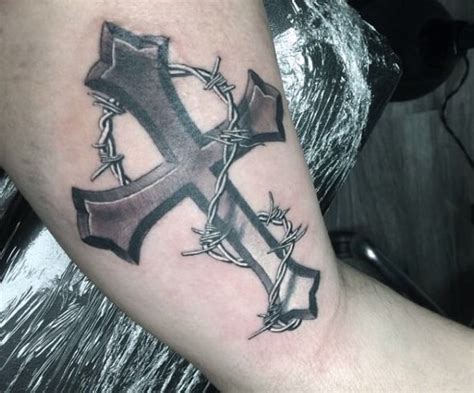 The Best Cross With Barbed Wire Tattoo Designs References