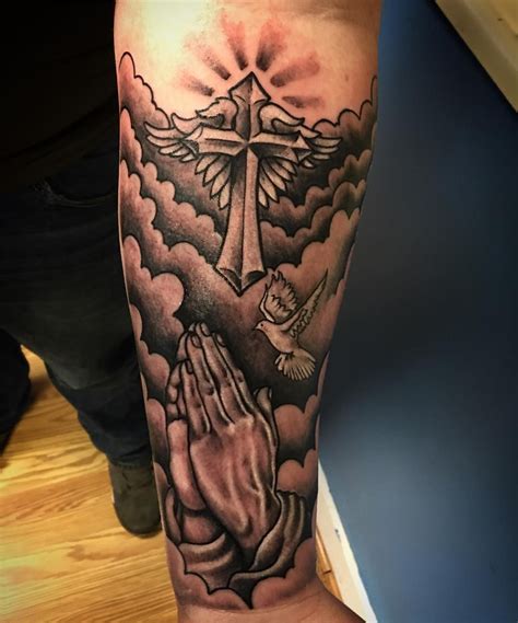 Controversial Cross With Clouds Tattoo Designs 2023