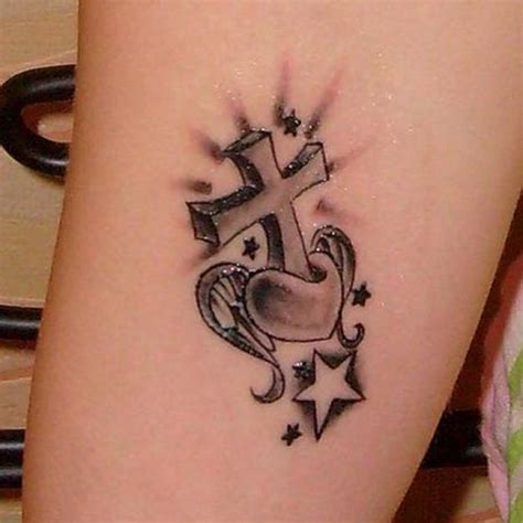 Innovative Cross With Heart Tattoo Designs Ideas