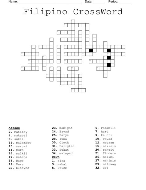 cross word puzzle tagalog