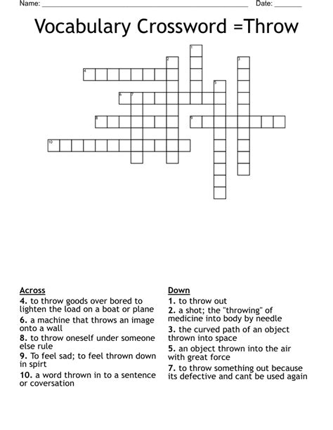 Crossword Answer For Throw Out