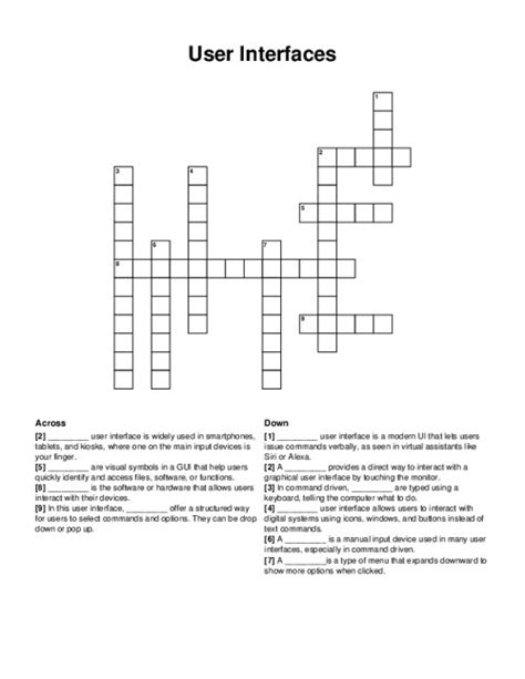 Screenshot of One Across App