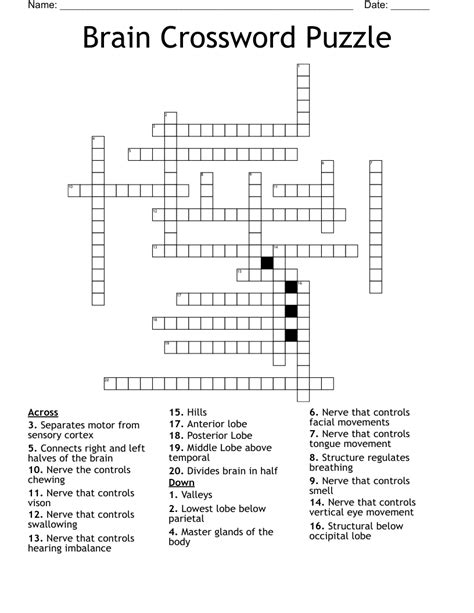 crossword clue of the mind