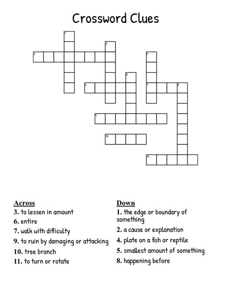 Examples of different types of crossword clues