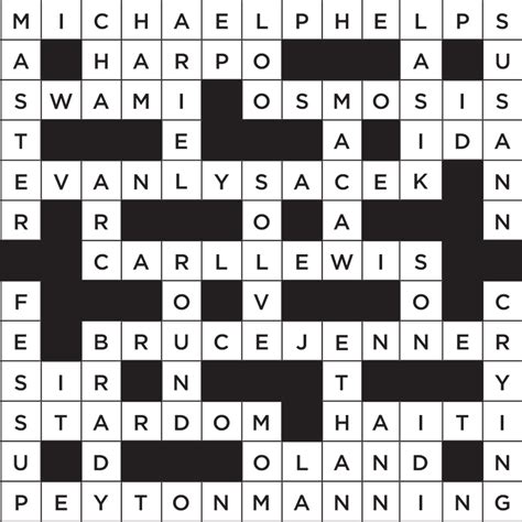 crossword puzzle answers