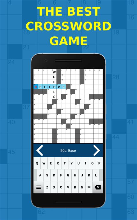 Screenshot of a crossword puzzle app on a smartphone