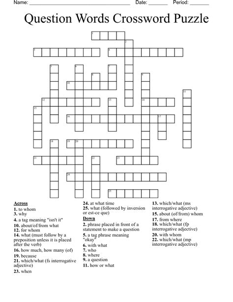 Crossword Puzzle Question