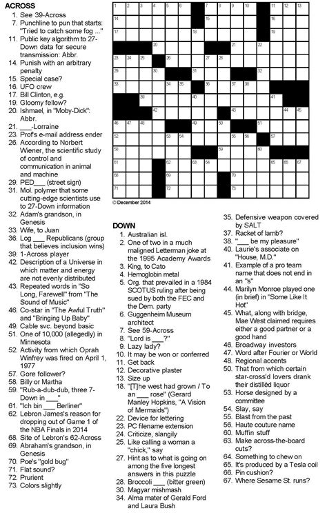 Crossword Puzzle Variations