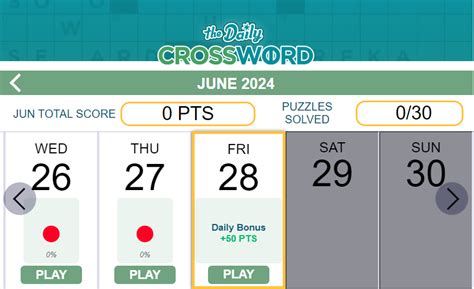 Screenshot of a website offering free printable crosswords