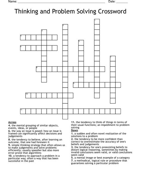crossword puzzles and problem solving