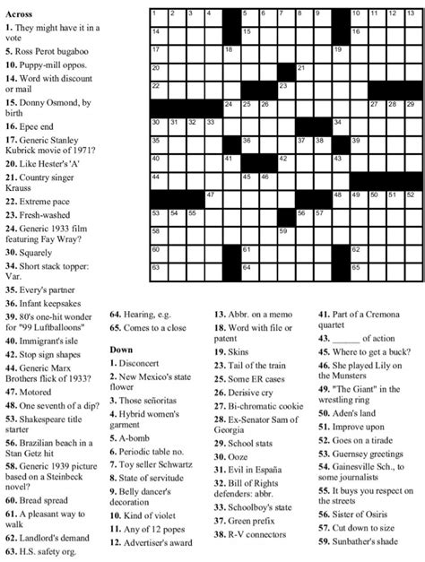 crossword puzzles interactive