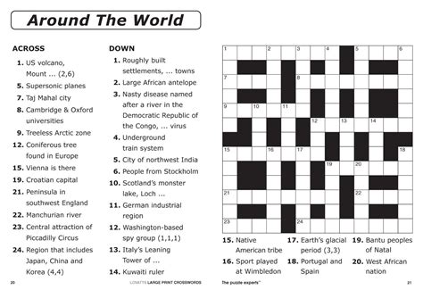 crossword puzzles solutions
