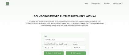 Screenshots of different online crossword solving tools and websites