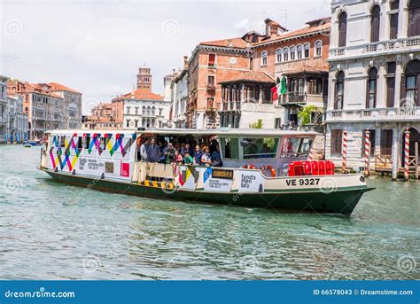 Crowded boat in Venice
