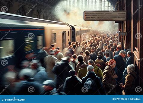 crowded train station