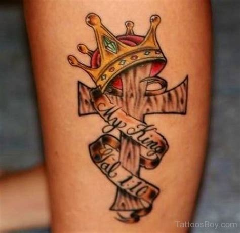 Inspiring Crown Cross Tattoo Designs Ideas