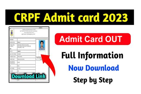 crpf admit card 2023 download online