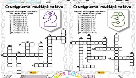 Crucigramas Tablas de Multiplicar | Materiales Educativos para Maestras