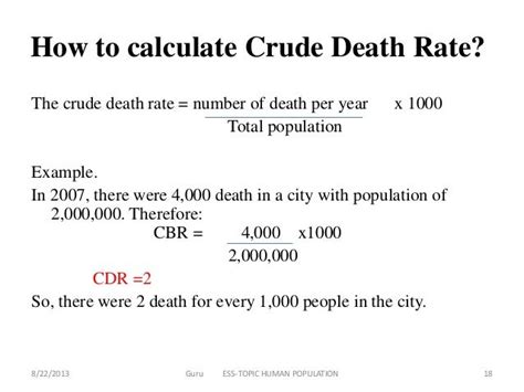 crude death rate calculation