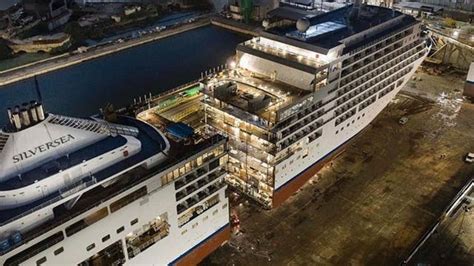 cruise ship cut in half and expanded