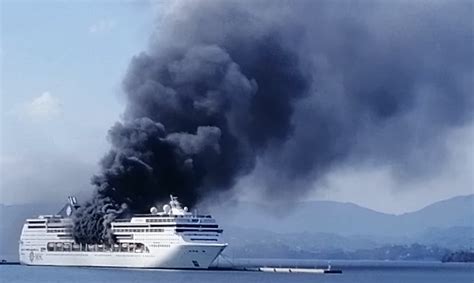 cruise ship fire corfu
