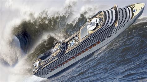 cruise ship hits bad storm