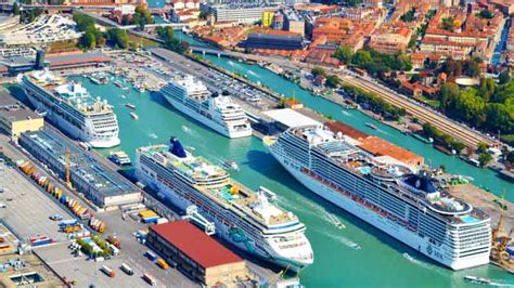 cruise ships docking in venice italy march 23