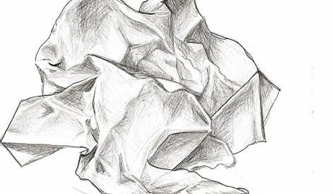 Crumpled Paper Drawing - pencil | Paper drawing, Nature art drawings