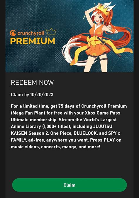 crunchyroll premium xbox game pass