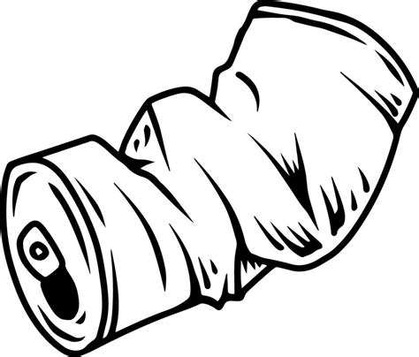 Crushed Can Line Drawing