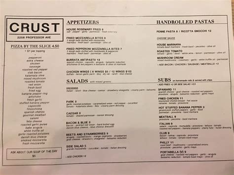 Crust Menu Engadine