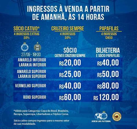 cruzeiro venda de ingressos