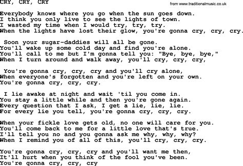 cry cry cry song lyrics