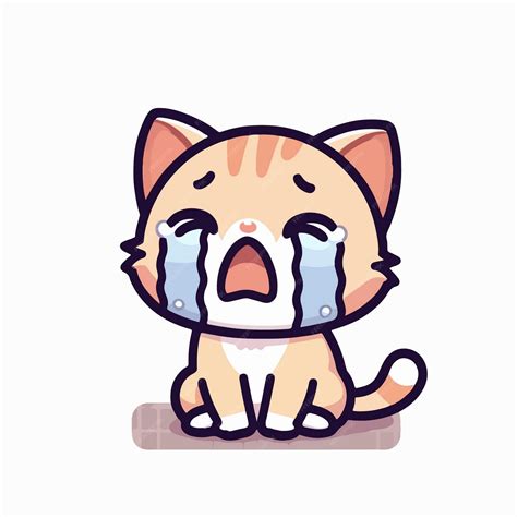 crying cat drawing