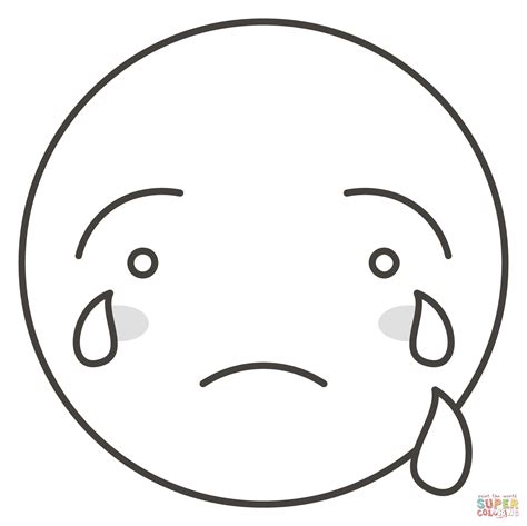 Crying Face Coloring Page