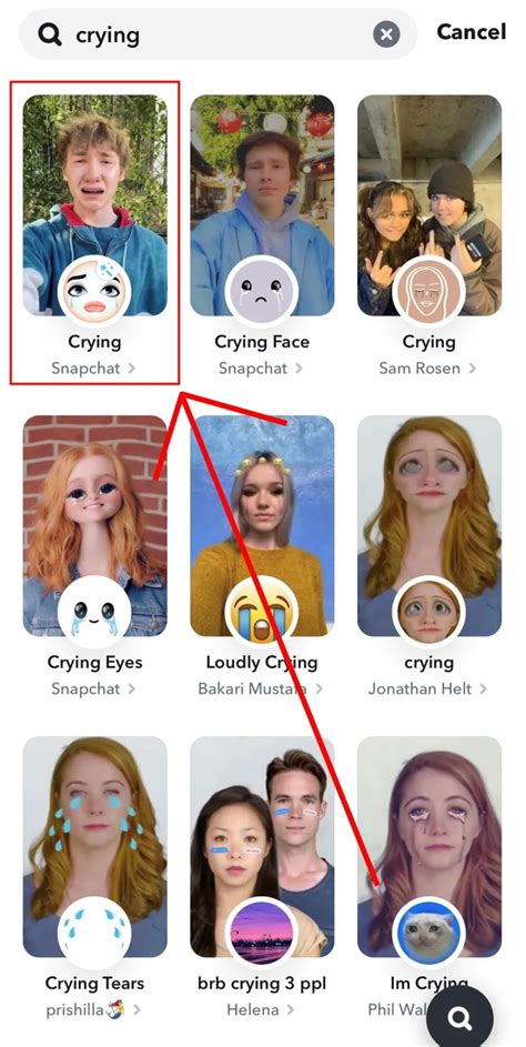 Crying Filter On Snapchat Name